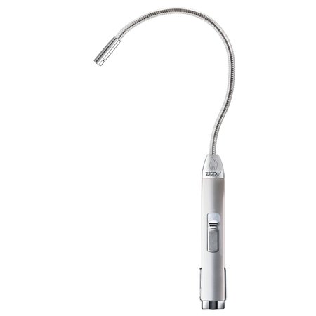 Zippo Flexible Neck Dual Flame XLong Utility Lighter, Unfilled, Satin Silver 121589